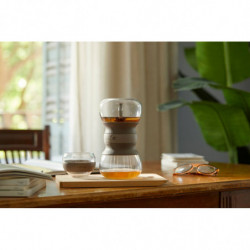 Lekue 1010194 Tea Infuser, 500 ml, Infuser, -20/+100 °C, Glass and Silicone, Brown