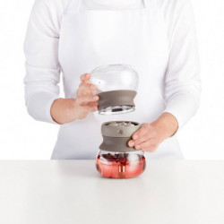 Συσκευή για την παρασκευή τσαγιού Lekue 1010194, 500 ml, Infuser, -20/+100 °C, Γυαλί και σιλικόνη, Καφέ