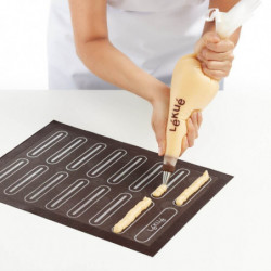 Lekue Baking Mat 1010197, 40x30 cm, Silicone, Micro-perforated, +4/220°C, Black