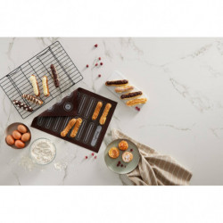 Plansa pentru copt Lekue 1010197, 40x30 cm, Silicon, Microperforatii, +4/220 °C, Negru