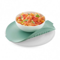 Lekue 1010202 Microwave-Safe Silicone Mat for Glass Dishes, Ø24.5 cm, Non-Slip, Raised Edges, -60/+220°C, Silicone, Green