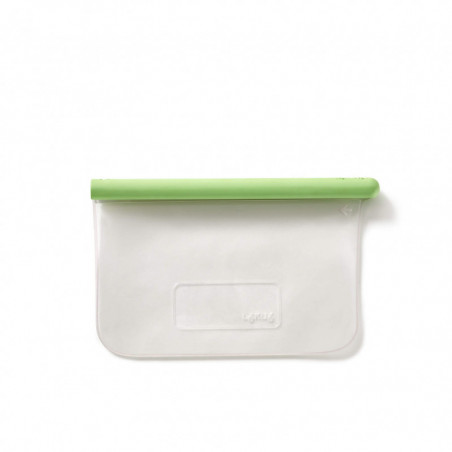 Lekue 1010205 Storage and Freezing Bag, 21.5 x 13.5 cm, 500 ml, Platinum Silicone, -20°C/+80°C, Green