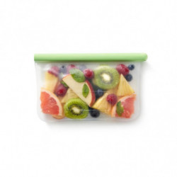 Lekue 1010205 Storage and Freezing Bag, 21.5 x 13.5 cm, 500 ml, Platinum Silicone, -20°C/+80°C, Green