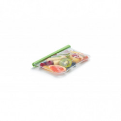 Lekue 1010205 Storage and Freezing Bag, 21.5 x 13.5 cm, 500 ml, Platinum Silicone, -20°C/+80°C, Green