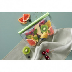 Lekue 1010205 Storage and Freezing Bag, 21.5 x 13.5 cm, 500 ml, Platinum Silicone, -20°C/+80°C, Green