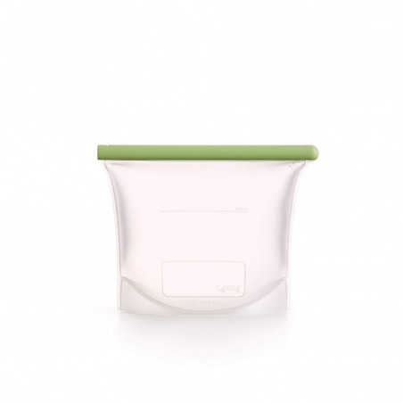 Punga depozitare si congelare Lekue 1010206, 21,5 x 18,5 cm, 1 l, Silicon platinat, -20°C/+80°C, Verde