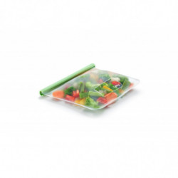 Lekue 1010206 Storage and Freezing Bag, 21.5 x 18.5 cm, 1 L, Platinum Silicone, -20°C/+80°C, Green