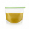 Punga depozitare alimente solide/lichide Lekue 1010209, 1 L, Silicon, Rezistenta la scurgeri, Etichetare, -60°C/+220°C, Verde
