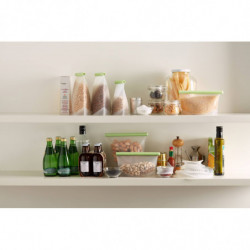 Lekue 1010209 Storage and Freezing Bag for Liquids and Food, 1 L, Silicone, Spill-Proof, Labeling Area, Multifunctional, -60/+220°C, Green