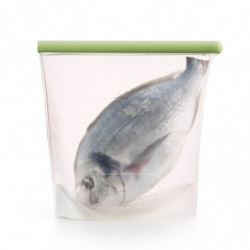 Lekue 1010210 Storage and Freezing Bag for Liquids and Food, 1.5 L, Silicone, Spill-Proof, Labeling Area, Multifunctional, -60/+220°C, Green