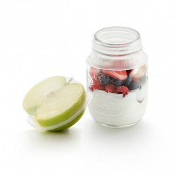 Lekue 2 Storage Lid Set 1010211, Ø8.5 cm, Platinum Silicone, -60°C/+220°C, Clear