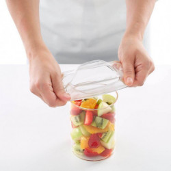 Lekue 2 Storage Lid Set 1010211, Ø8.5 cm, Platinum Silicone, -60°C/+220°C, Clear
