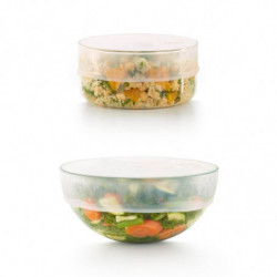 Lekue 1010214 Food Storage Lid, 20–24 cm, Silicone, Airtight Seal, -60/+220°C, Clear