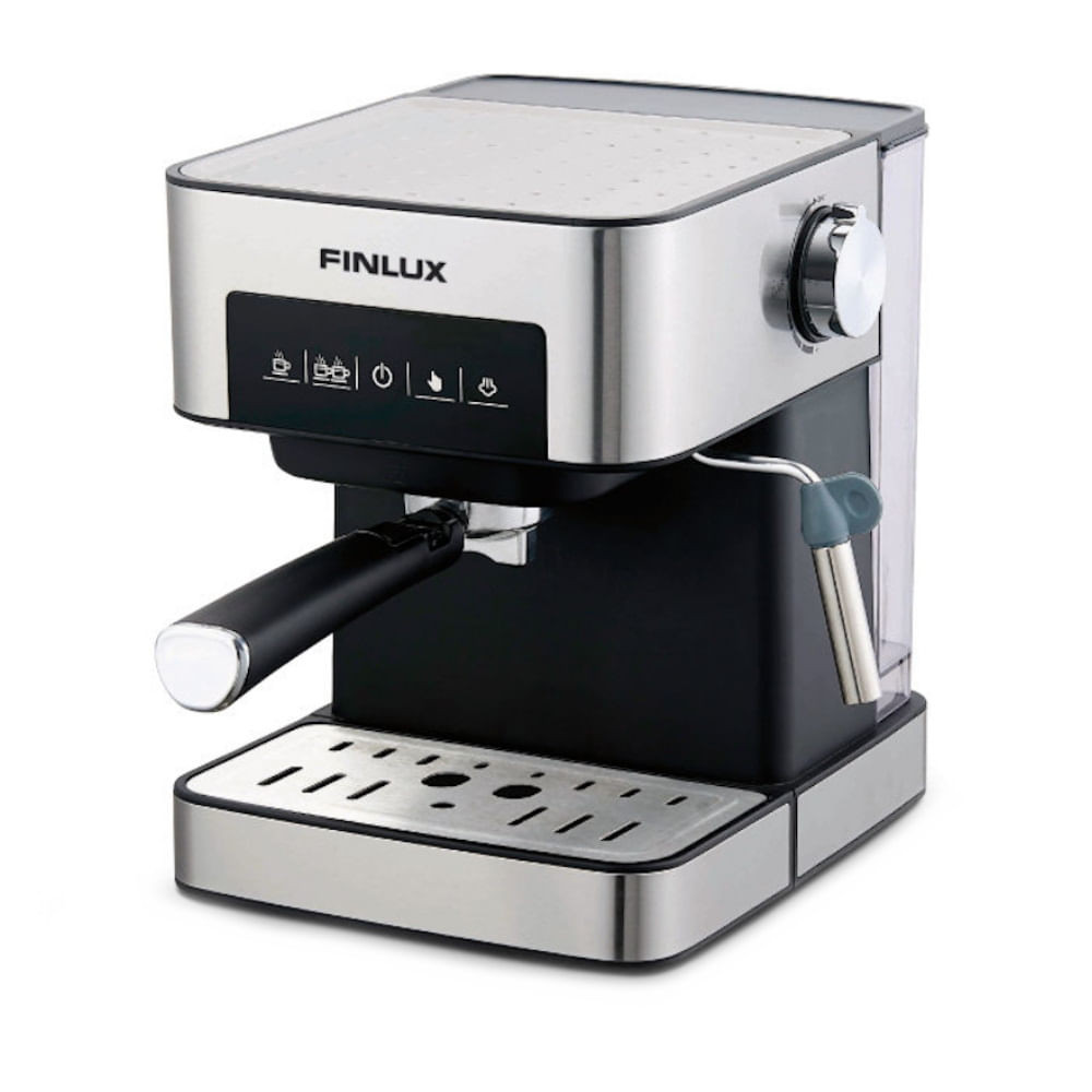 Espressor Finlux FEM-1794, 850 W, 15 bar, 1,6 L, 1 sau 2 cafele, Otel inoxidabil