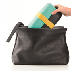 Σετ 2 τεμαχίων κουτιά για φαγητό Lekue On The Go 1010220, 500 ml, Αεροστεγές κλείσιμο, Θήκη για μαχαιροπίρουνα, Βαλβίδα για φούρνο μικροκυμάτων, Τυρκουάζ