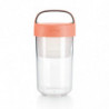 Lekue On The Go 1010226 Insulated Bottle with Compartments, 600 ml, -20/+100°C, Airtight Seal, Handle, Coral