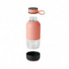 Lekue On The Go 1010228 Bottle with Built-in Filter, 500 ml, Borosilicate Glass, -20°C/+60°C, Coral