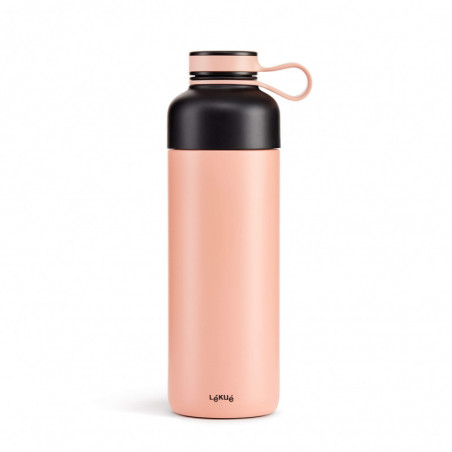 Lekue On The Go 1010230 Insulated Bottle with Built-in Filter, 500 ml, Double-walled vacuum insulation, Airtight seal, -20/+80°C, Stainless steel, Coral