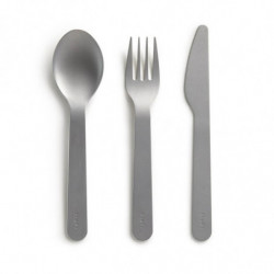 Lekue On The Go 1010231 Cutlery Set, 3 pieces, -20°C / +100°C, Stainless Steel, Black