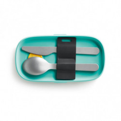 Lekue On The Go 1010231 Cutlery Set, 3 pieces, -20°C / +100°C, Stainless Steel, Black