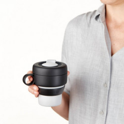 Lekue On The Go 1010232 Collapsible Cup, 350 ml, -20/+100°C, Airtight seal and leak-proof, Gray