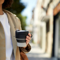 Lekue On The Go 1010232 Collapsible Cup, 350 ml, -20/+100°C, Airtight seal and leak-proof, Gray