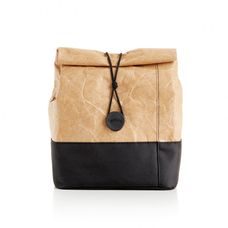 Lekue On The Go 1010234 Reusable Carry Bag, 4 liters, Tyvek, Brown/Black