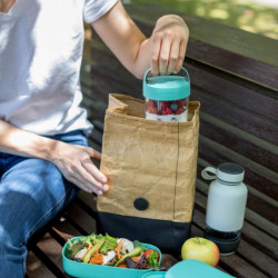 Lekue On The Go 1010234 Reusable Carry Bag, 4 liters, Tyvek, Brown/Black