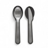 Lekue On The Go 1010238 Cutlery Set, 4 pieces, Storage Case, -20°C / +100°C, Stainless Steel, Black