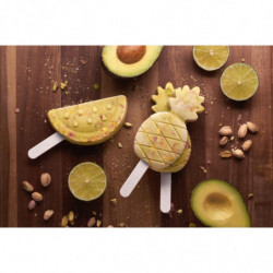 Set of 4 Lekue 1010239 Ice Pop Molds, 340 ml, -20°C / +100°C, Platinum Silicone, Multicolor