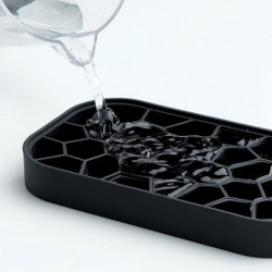 Lekue 1010241 Ice Cube Tray and Storage Container, 132 cubes, -20/+80°C, Hollow Base to Prevent Condensation, Black