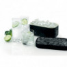 Lekue 1010241 Ice Cube Tray and Storage Container, 132 cubes, -20/+80°C, Hollow Base to Prevent Condensation, Black