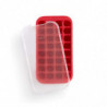 Lekue 1010243 Ice Cube Tray with Lid, 34.2 x 18.7 x 4.4 cm, 32 cubes, Stearin, -40°C / +60°C, Red