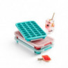 Lekue 1010243 Ice Cube Tray with Lid, 34.2 x 18.7 x 4.4 cm, 32 cubes, Stearin, -40°C / +60°C, Red