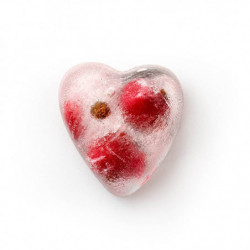 Lekue 1010244 Ice Tray with Lid, 23x12x3 cm, 14 Hearts, Stearin, -40°C / +60°C, Red