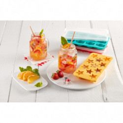 Lekue 1010245 Ice Tray with Lid, 23x11.8x3 cm, 11 stars, Stearin, -40°C / +60°C, Yellow