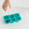 Lekue 1010246 Ice Cube Tray with Lid, 20.5 x 13 x 5.5 cm, 6 spheres, Platinum Silicone, -20°C / +80°C, Light Blue