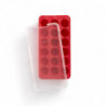 Lekue 1010247 Ice Cube Tray with Lid, 23x12x3.2 cm, 18 cubes, Stearin, -40°C / +60°C, Red