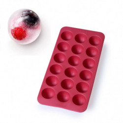 Lekue 1010247 Ice Cube Tray with Lid, 23x12x3.2 cm, 18 cubes, Stearin, -40°C / +60°C, Red