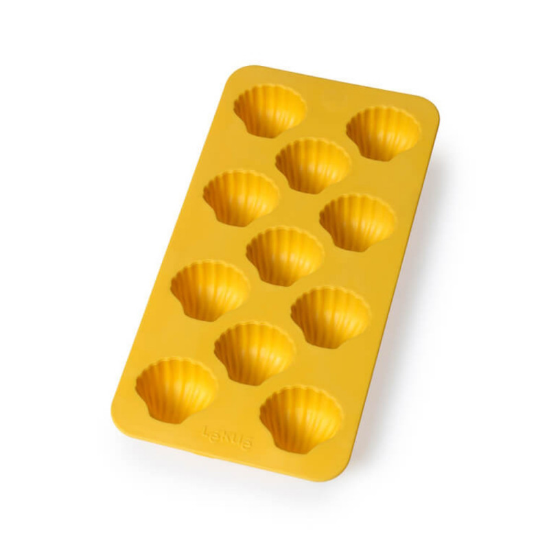 Lekue 1009041 Ice Tray with Lid, 23 x 11.8 x 3.2 cm, 11 shells, -40 to +60°C, Yellow