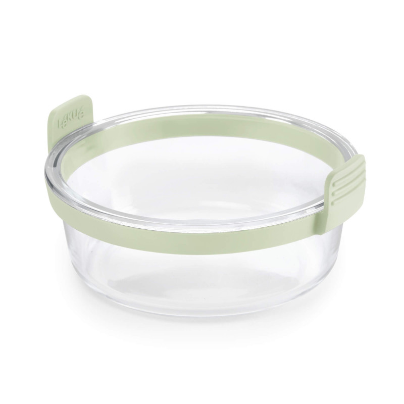 Lekue 1010160 Hot Air Fryer Baking Dish, 20.5x19.5x10 cm, Glass, Non-slip Handles, -20/+220°C, Easy to Clean, Green