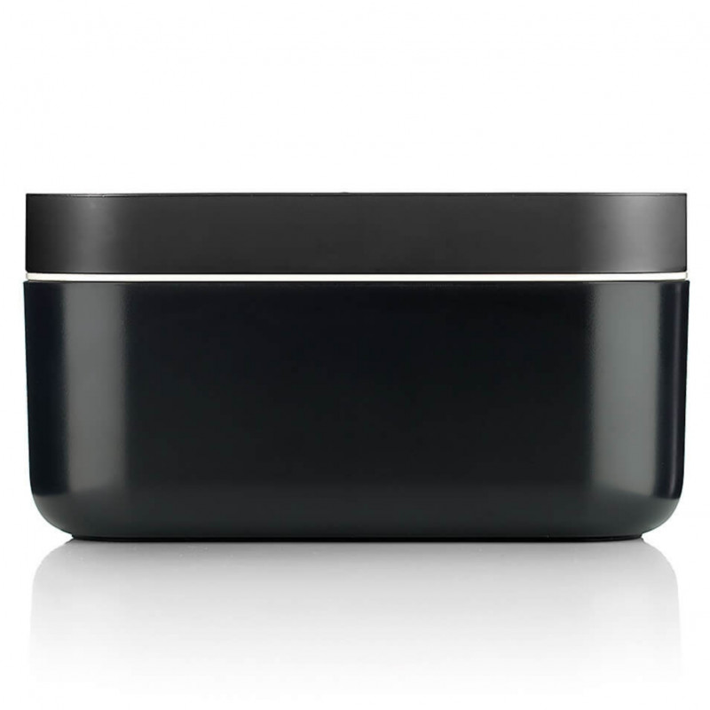 Lekue 1010241 Ice Cube Tray and Storage Container, 132 cubes, -20/+80°C, Hollow Base to Prevent Condensation, Black