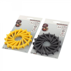 Подложка Fackelmann 44508, 11,5-19 см, Разтегателна, Топлоустойчива, Силикон, Szürke/sárga