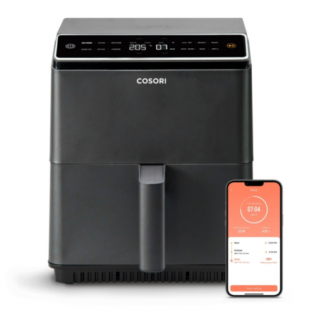 Friteuza cu aer cald Cosori Dual Blaze CAF-P583S, 1700 W, 6,4 L, 12 programe, 360 ThermoIQ, Negru