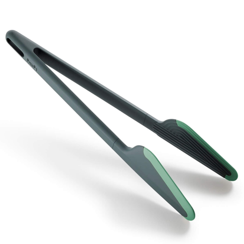Κουζινικές λαβίδες Lekue 1010179, 28,2 cm, Αντιγρατσουνιστική, 4/220°C, Ευέλικτη άκρη, Πράσινο