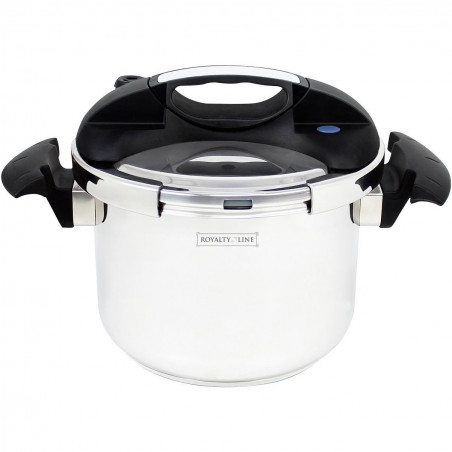 Oala sub presiune Royalty Line RL-PS6L, 6 L, 80 kPa, Otel inoxidabil, Supapa de siguranta, Inductie, Argintiu