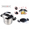 Royalty Line RL-PS6L Pressure Cooker, 6 L, 80 kPa, Stainless Steel, Safety Valve, Measurement Scale, Induction, Silver