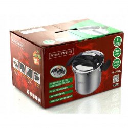 Χύτρα ταχύτητας Royalty Line RL-PS8L, 8 l, 80 kPa, Ανοξείδωτο ατσάλι, Βαλβίδα ασφαλείας, Επαγωγική εστία, Ασημί