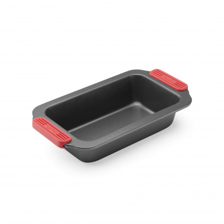 Tava pentru copt Lekue 1009446, 31x17x6,9 cm, Acoperire ceramica antiaderenta, Otel carbon, +4°C / +240°C, Negru/rosu