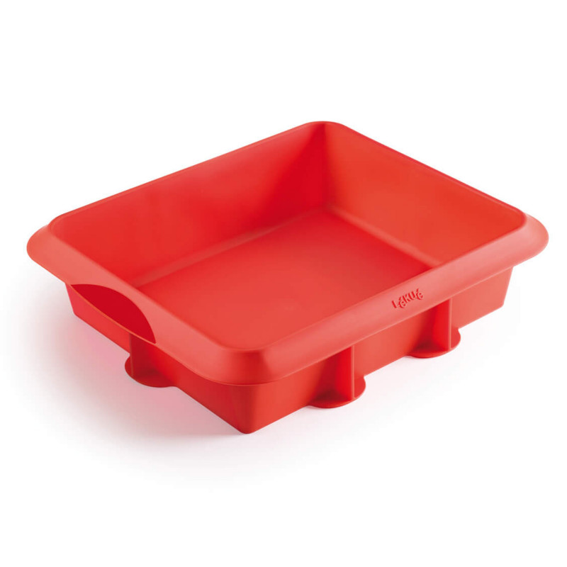 Lekue Baking Pan 1009482, 27x27 cm, Platinum Silicone, -60°C to +220°C, Red